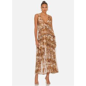 Free People Julianna Brown Chiffon Maxi Dress Size XS XSMALL
